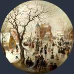 Hendrick Avercamp - A Winter Scene with Skaters near a Castle